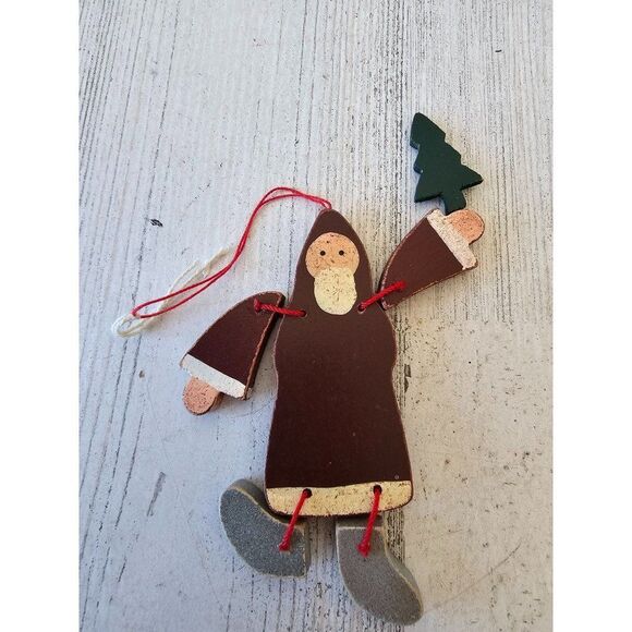 jointed wooden unique santa ornament tree xmas - Picture 1 of 5